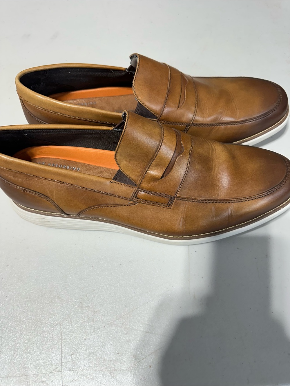 Rockport Men's Tan Leather Slip-On Loafers